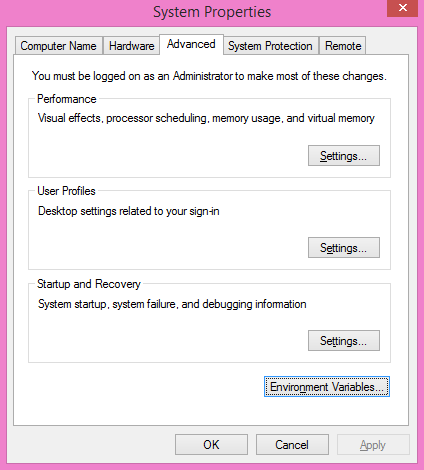 A screenshot of the System Properties window.